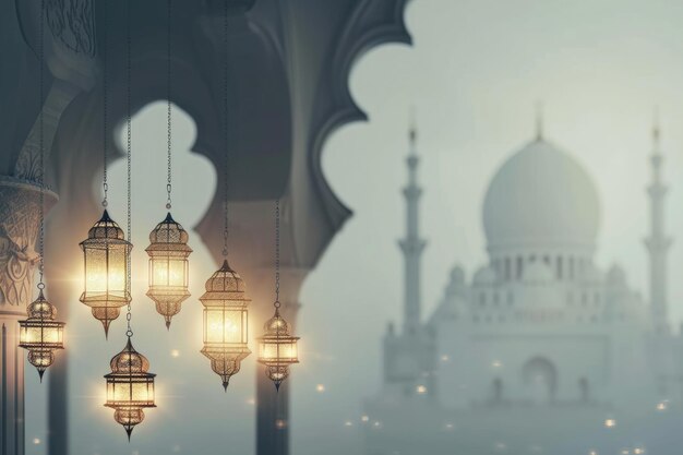 Islamic background for mosque during Ramadan Social media posts