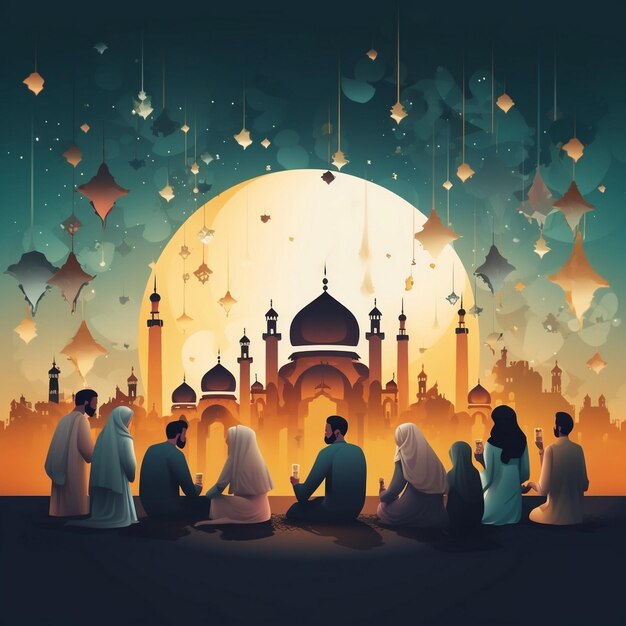 islamic background Ramadan illustration eid al fitr background