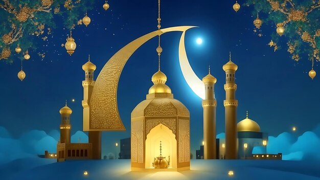 Photo islamic background suitable for eid greetings fitr adha muharram ramadan