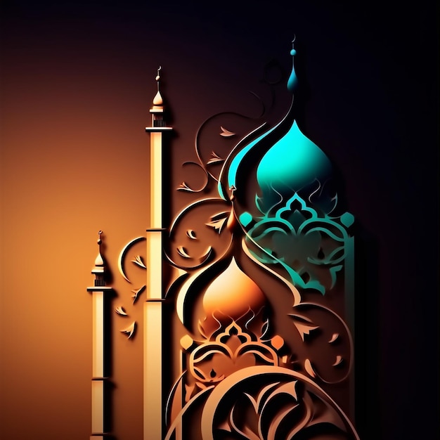 Islamic background suitable for eid greetings fitr adha muharram ramadan