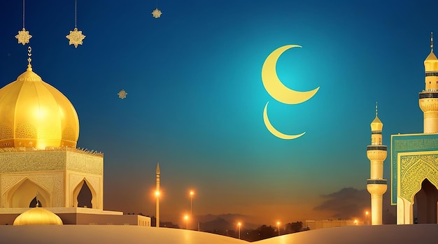 Eid 인사말 Fitr Adha Muharram Ramadan에 적합한 이슬람 배경