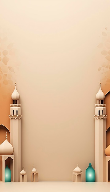 Islamic Background with 3d Mosque