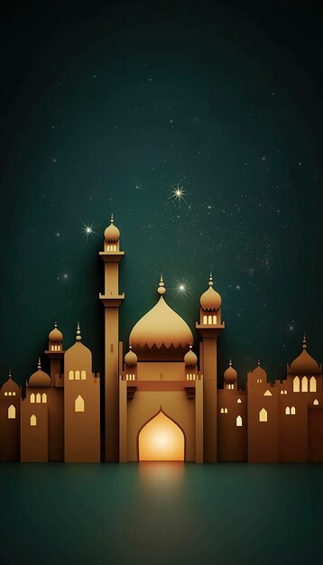 Islamic Background with 3d Mosque