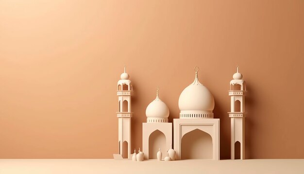 Islamic Background with 3d Mosque