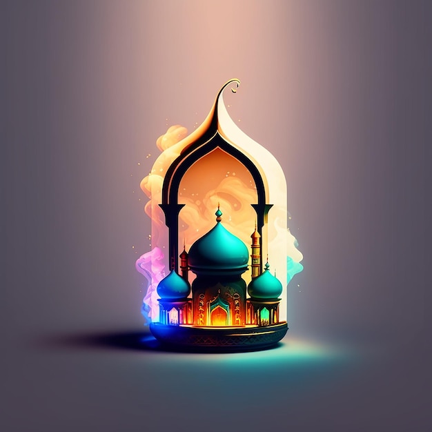 islamic background with photo of beautiful mosque decoration