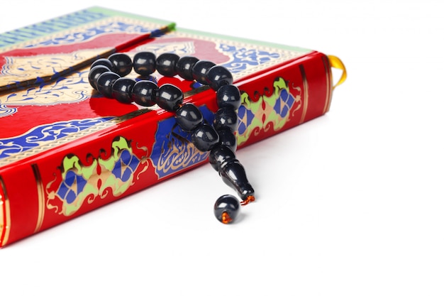 Islamic Book Holy Quran and beads