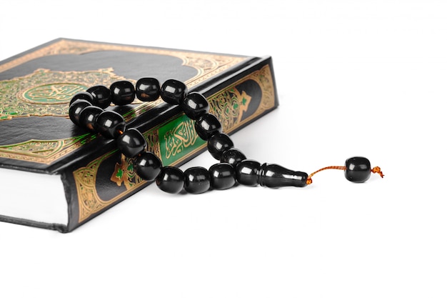 Islamic Book Holy Quran and beads