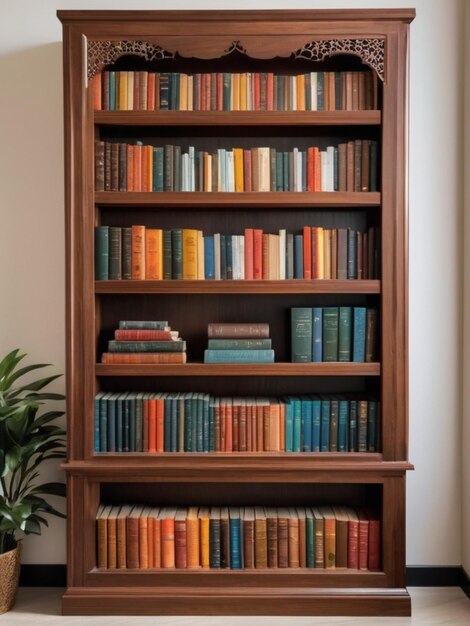 Photo islamic bookshelf with quran and hadith books