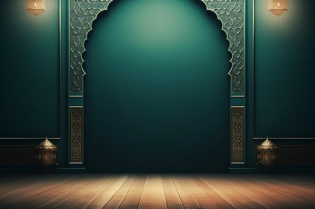 islamic border frame background and design space