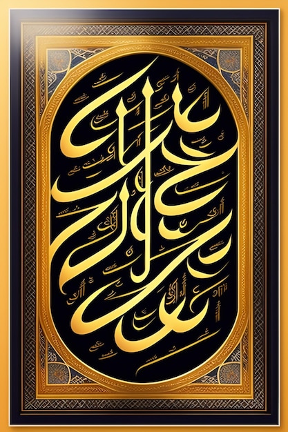 Photo islamic calligraphy design generative by ai