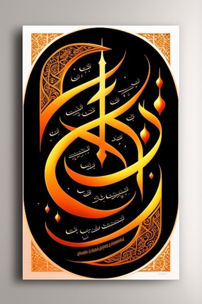 Foto disegno di calligrafia islamica