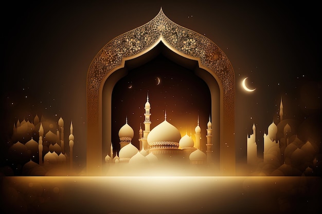 Islamic cute background with empty copy space good for a special event like Ramadan or Eid Al-Fitr