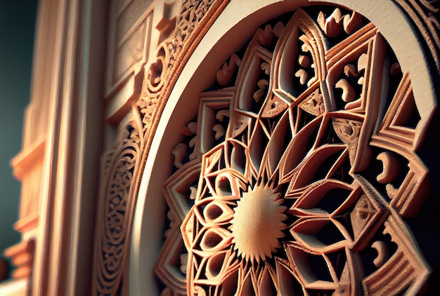 Islamic decoration pattern interior background Art and decorative concept Digital art fantasy illustration Generative AI