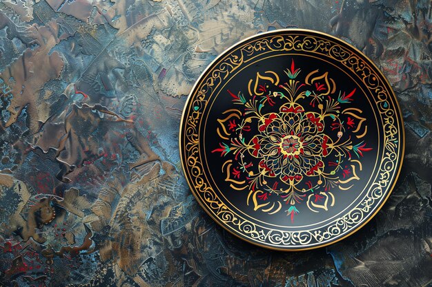 Photo islamic decorative plate muharram background