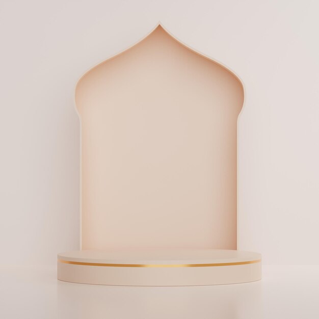 Islamic display podium background with arabic window ramadan kareem eid