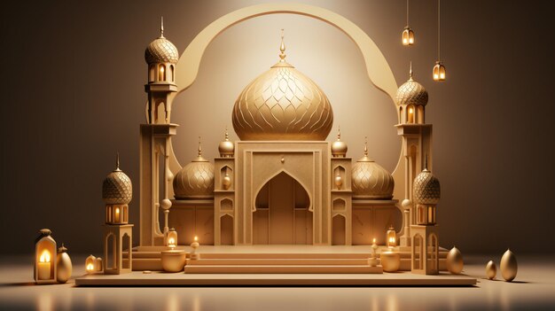 Islamic Display Podium Decoration Background