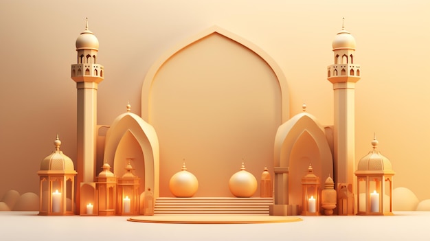 Islamic Display Podium Decoration Background