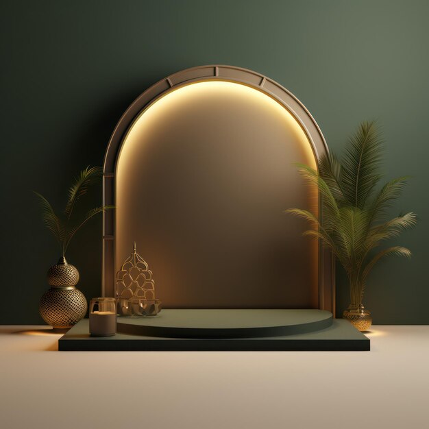 Islamic Display Podium Product Stage Ai Generative