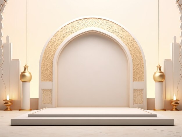 Islamic Display Podium Product Stage Ai Generative