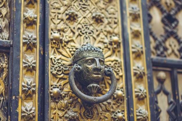 Islamic door knocker and ornaments at Seville Cathedral