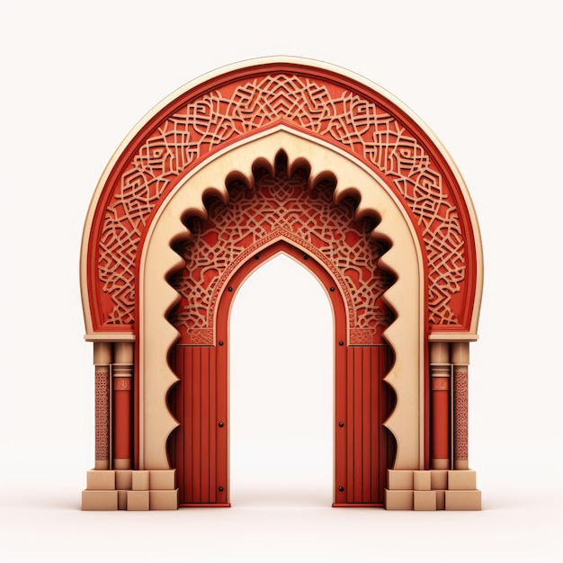 Photo islamic doorway arch animated gif style 3d