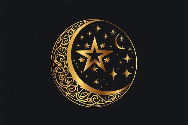 Исламский дизайн луны и звезды Эйд-Мубарак