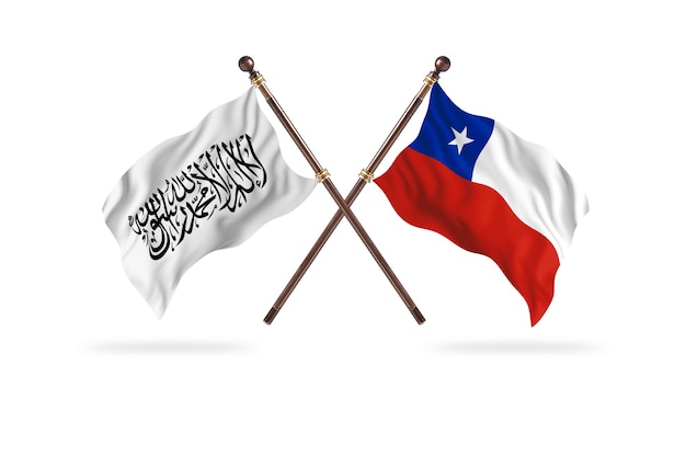 Islamic Emirate of Afghanistan versus Chile Two Flags Background