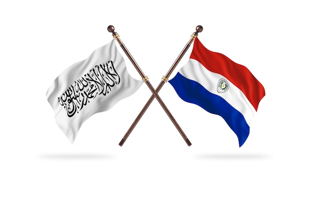 Islamic Emirate of Afghanistan versus Paraguay Two Flags Background