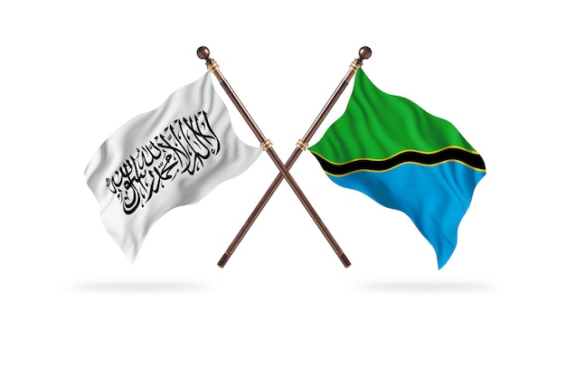 Islamic Emirate of Afghanistan versus Tanzania Two Flags Background