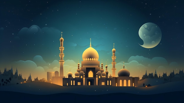 Islamic Festival Eid Mubarak Crescent Moon