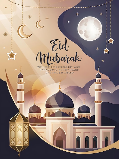 islamic festival poster background design ramadan kareem eid mubarak islamic holy festival ai gen