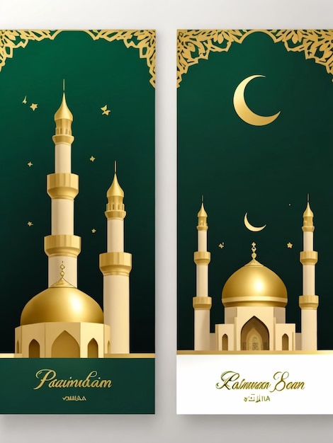 Islamic festival ramadan kareem or eid mubarak illustration and background