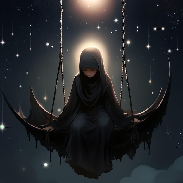 Islamic girl swing with stars