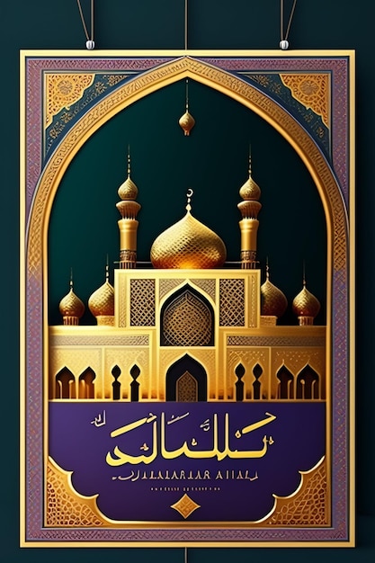 Islamic greeting card for eid