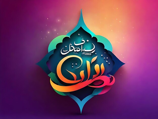 Islamic greeting ramadan kareem colorful background with beautiful lanterns design generated by ai