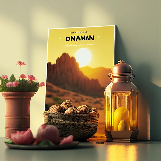 写真 美しい金のラマダン ポスターとイスラムの挨拶ラマダン カリーム カード デザインの背景