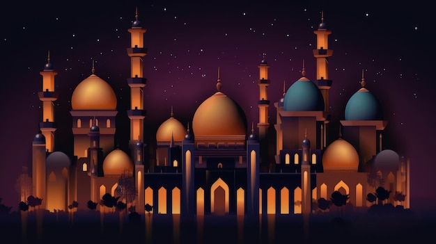 Islamic greetings ramadan kareem card design generative ai