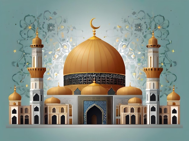 Islamic Holiday Background Illustration AI Generative