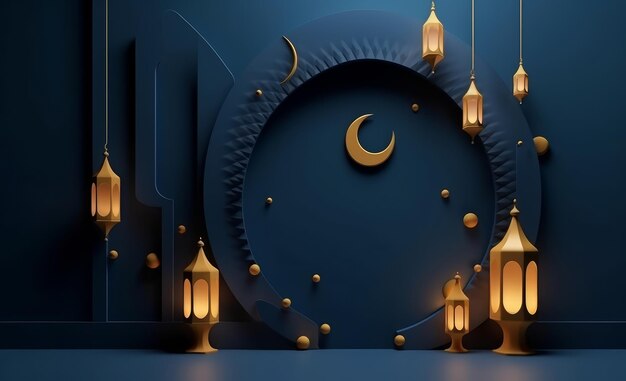 Islamic Holiday Background Illustration AI Generative