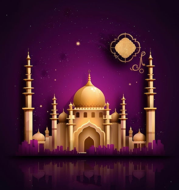 Islamic Holiday Background Illustration AI GenerativexD