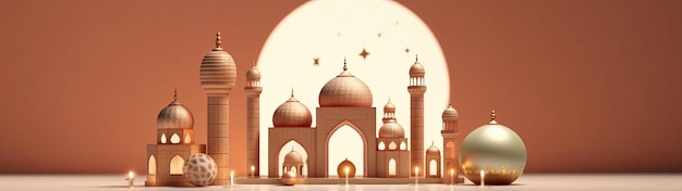 Иллюстрация на баннере исламского праздника