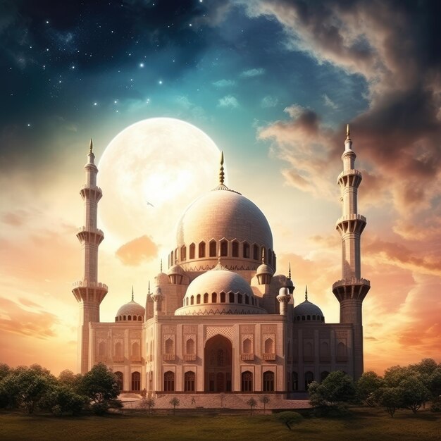 Islamic Holy festival background with copy space