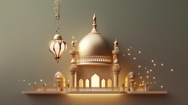 Islamic Holy festival background with copy space