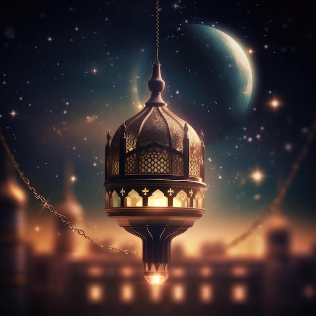 Islamic Holy festival background with copy space