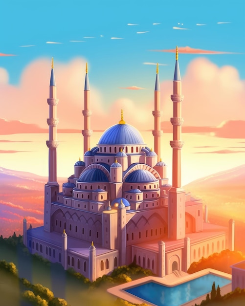 Islamic Holy festival background with copy space