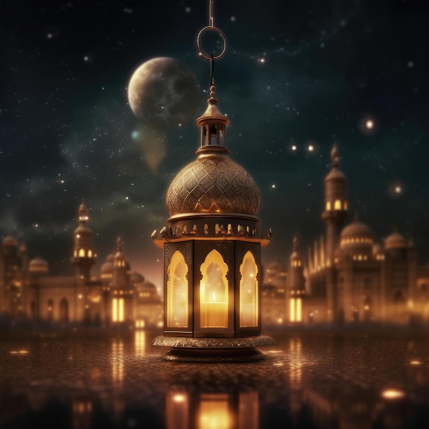 Islamic Holy festival background with copy space