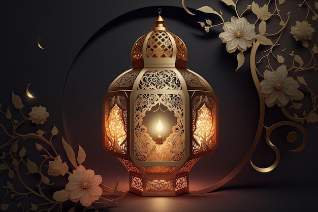 Islamic Lamp Background For Holy Month Ramadan Kareem Concept Generated By AI