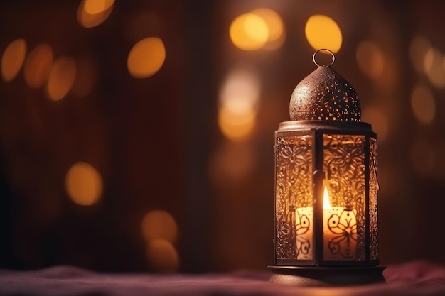 Исламская лампа фона Рамадан Карим Концепция, созданная с помощью AI