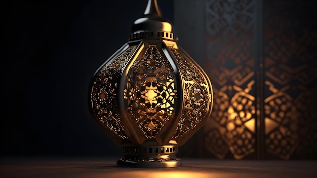 islamic lantern 3d render islamic background