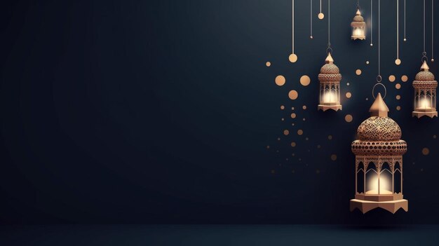 Islamic Lantern Background design with Copy space